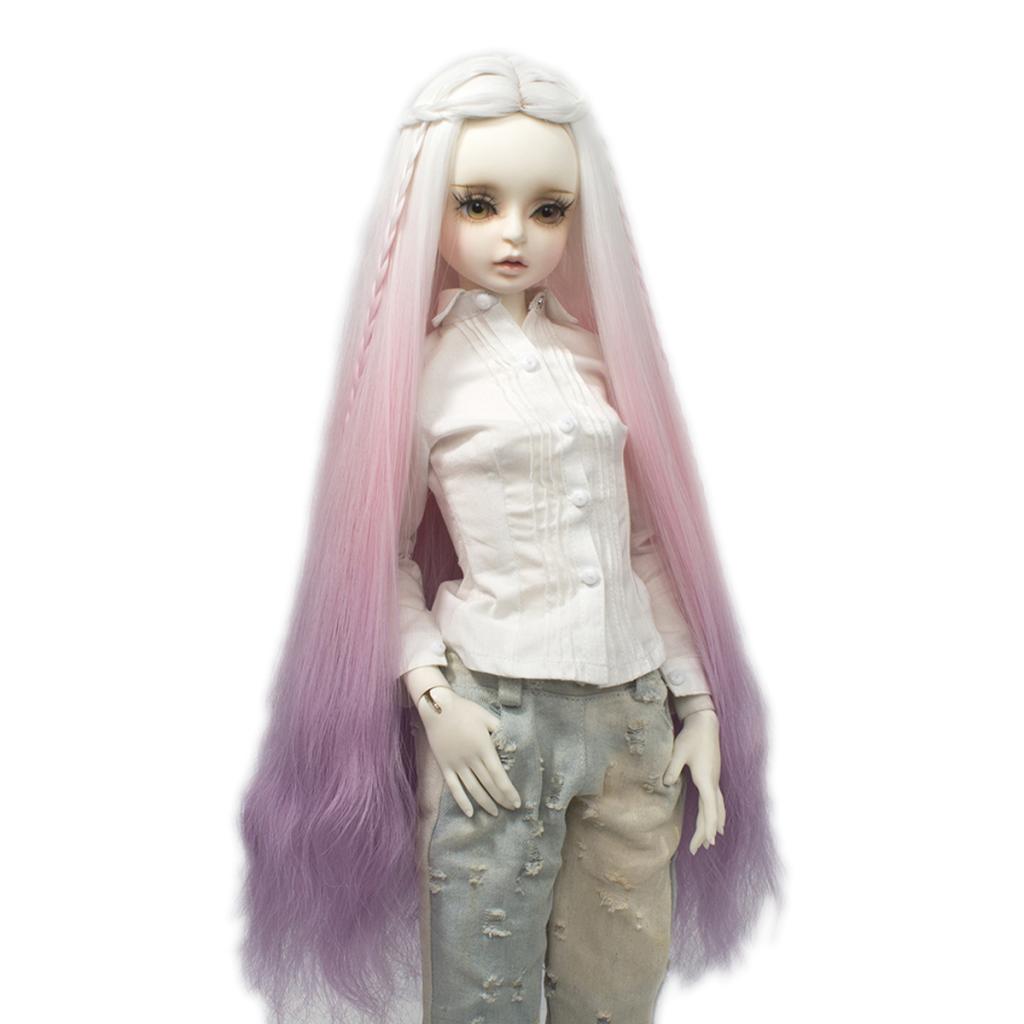 MagiDeal 1/4 BJD Puppe Perücken lange gerade Haare für Dollfie 