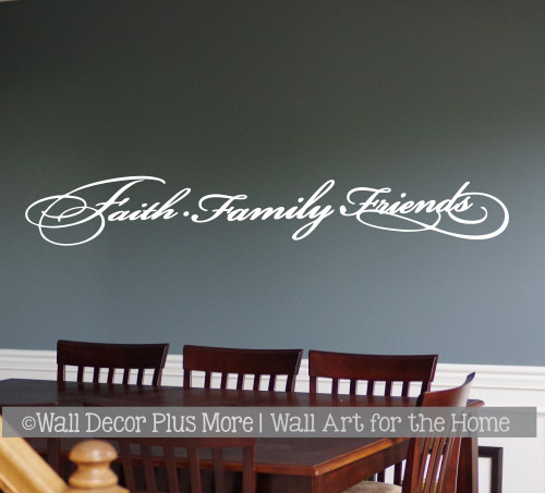 Faith Family Friends Scrabble Vinyl Wall Art Decal Word Sticker Home Decor Gift 
