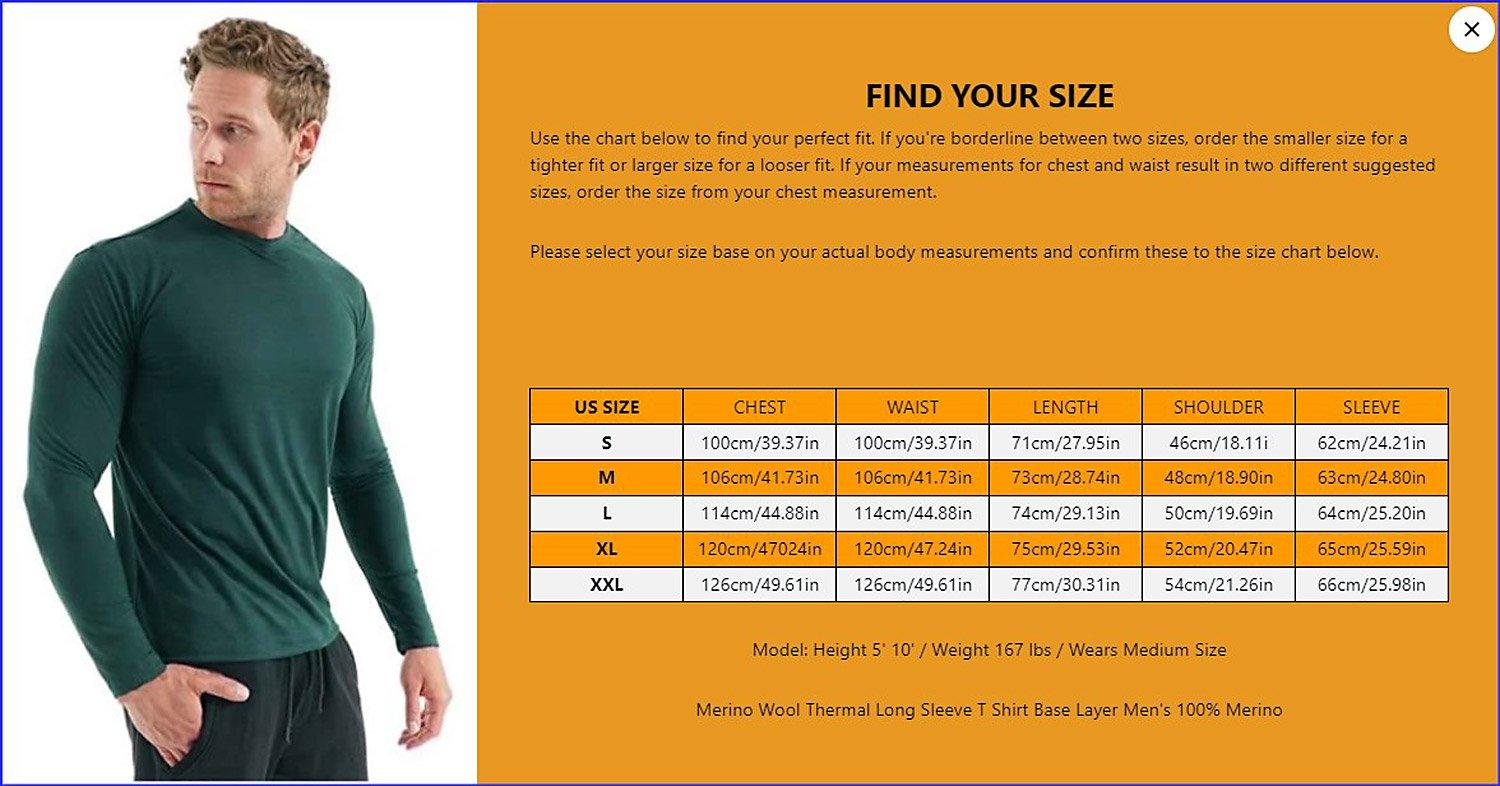 Langarm Shirt Thermo und Funktionsunterwäsche Merino Baselayer 100% Merinowolle 