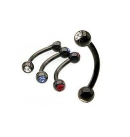 »»» FLAMMEN Kugel AUGENBRAUENPIERCING schwarz grün 5690 