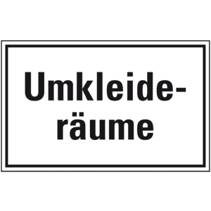 Hinweisschild Umkleideräume Folie selbstklebend 150x100mm 