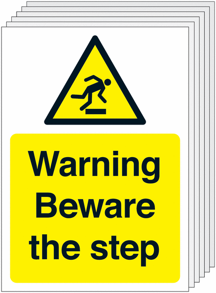 200mm x 50mm x 1mm PVC Scan SCA5109 Safety Sign 'Caution Mind The Step' 