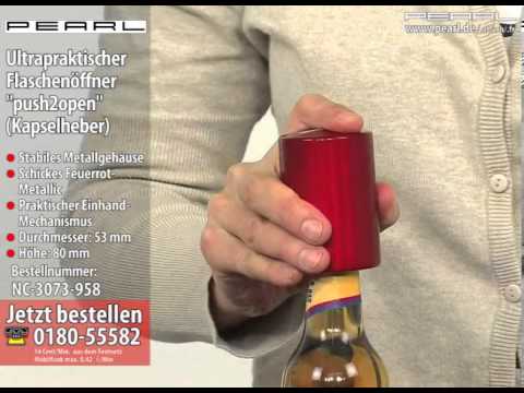 FLASCHENÖFFNER Kapselheber Push Up Open Metallic-Rot 