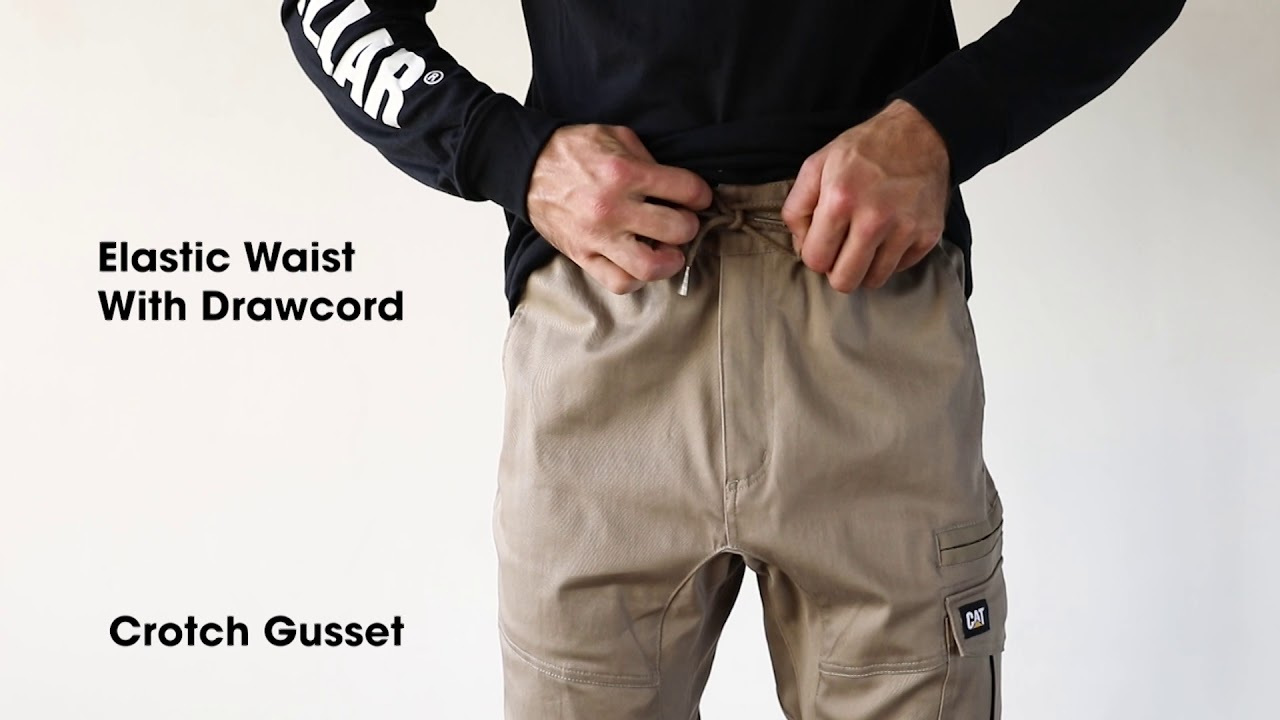 CAT Caterpillar Mens Trousers Essentials Knee Pocket Cargo Durable Work Pants 