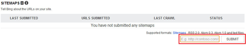Submit Sitemap From Within The Bing Webmaster Tools Dashboard Submit Sitemap From Within The Bing Webmaster Tools Dashboard