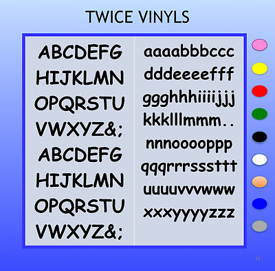 Impact any colour STICKY LETTERS 15mm high vinyl alphabet set 