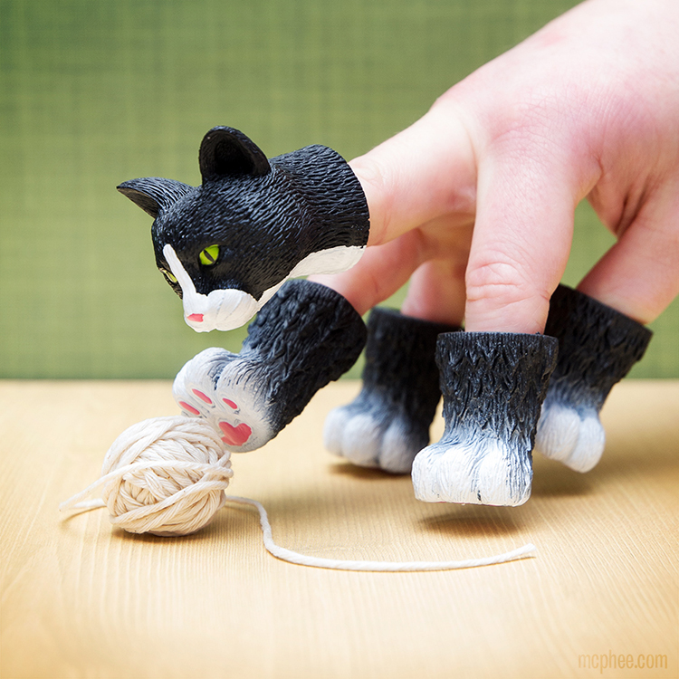 Crazy Cat Damen Finger Hand Handpuppe Neuheit Spielzeug Archie Mcphee Handicat 