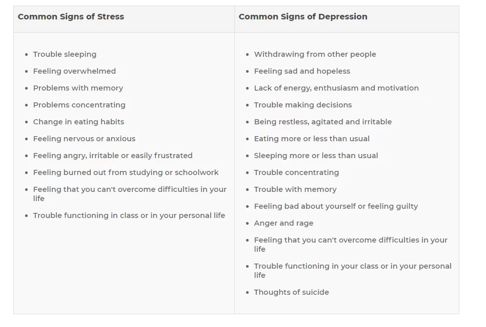 Stress and Depression in Mental Health