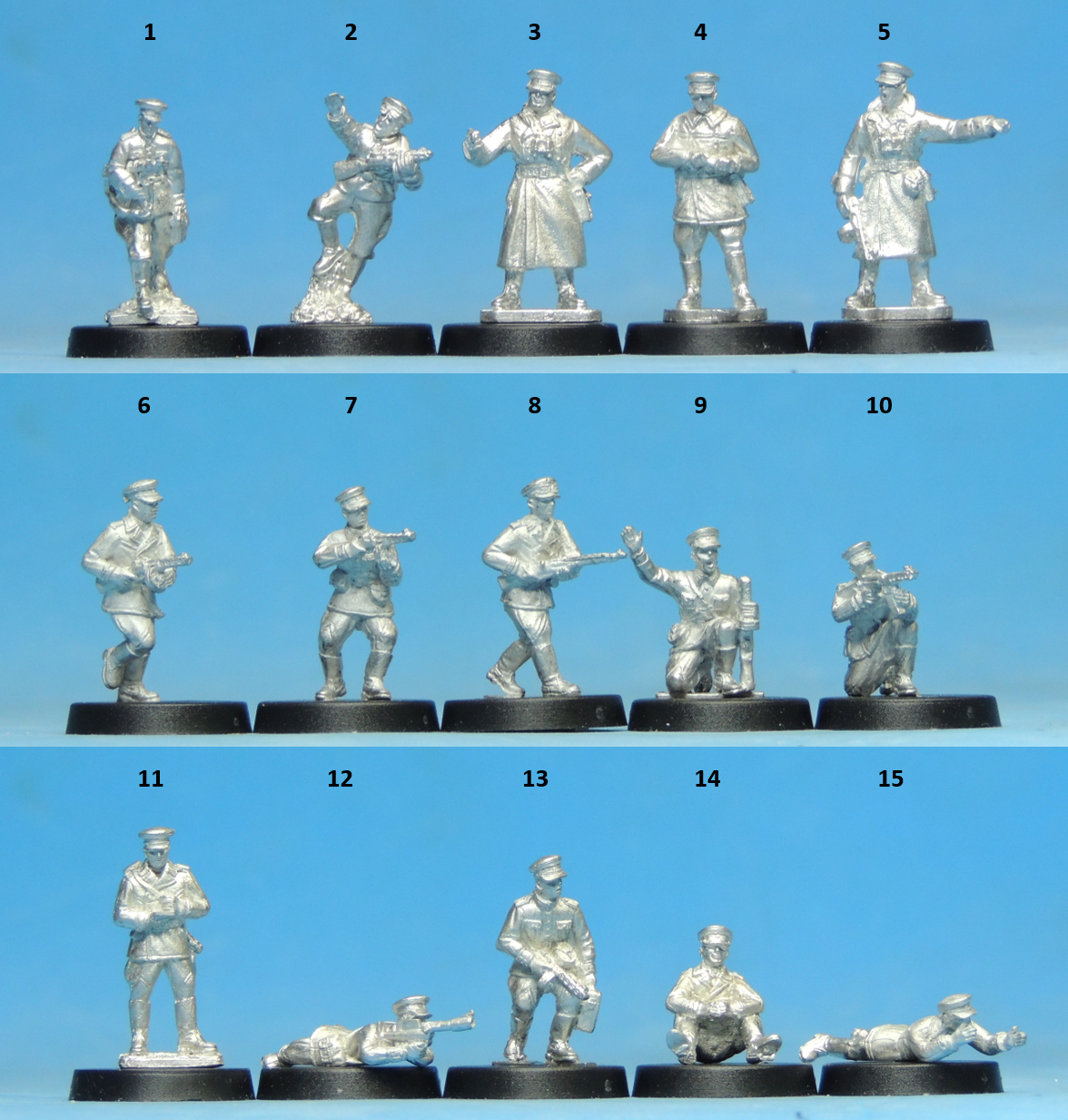 G.I 3 Variations 1/76-20mm Scale Metal WWII U.S Troops 