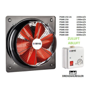 Drehzahlregler Rohrlüfter Rohrventilator Radialventilator Ø250mm Abluft Zuluft 