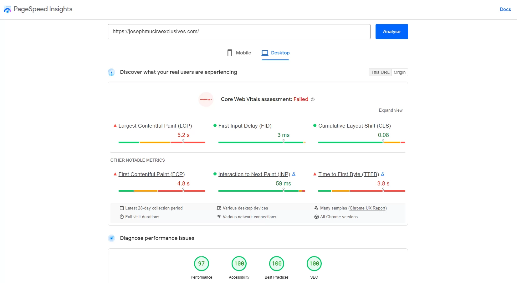The Google PageSpeed Insights Lighthouse Tool In Realtime Action For Desktop