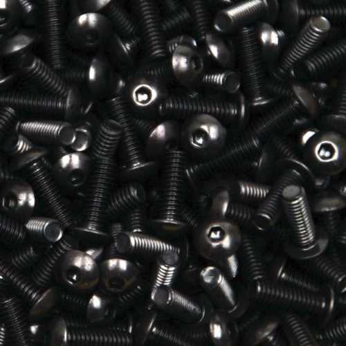 50 Stück M3X16 Linsenkopf Innensechskant ISO 7380 V2A schwarz 