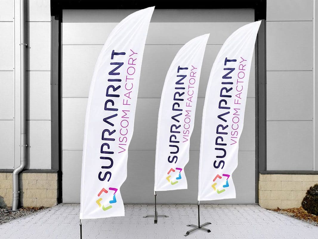 Werbefahne Strandfahne Beachflag Premium Gerade mit Wunschdruck in 4 Größen 