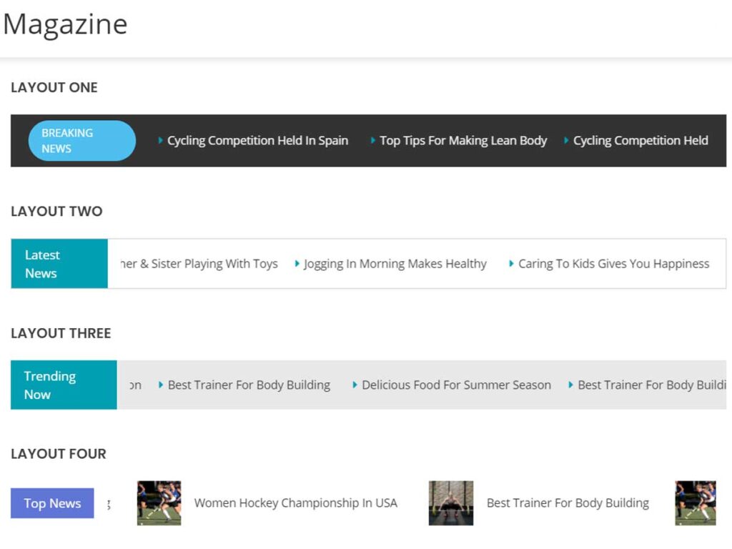 WP Magazine Module Ticker WP Magazine Module Ticker