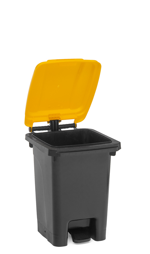 120 Liter Mülltonne mit Fußpedal für handfreie Bedienung grau 